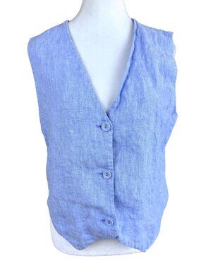 Quince Linen Vest Top European French Blue (M)